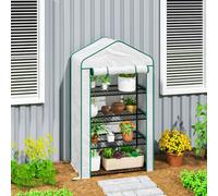 Outsunny 90 X 49 X 160Cm Portable Mini Greenhouse With Shelves, White White
