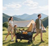 Outsunny 93L Festival Trolley, 100Kg Heavy Duty Folding Trolley Cart, Black