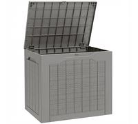 Outsunny 93L Plastic Garden Storage Box, Outdoor Storage Box with Handles, Waterproof Outdoor Storage Container, Khaki
