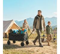 Outsunny 95L Foldable Festival Trolley on Wheels - Black