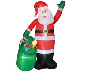 Outsunny 9ft/275 cm Christmas Inflatable Santa with Bear Sack, Giant