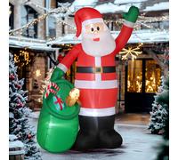 OUTSUNNY 9ft Giant Christmas Blow Up Decoration with Built-in LED Lights in Red | Size: 180 cm x 90 cm Outsunny Red 180 cm x 90 cm