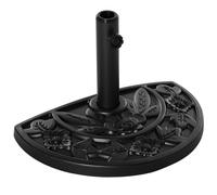 Outsunny 9kg Cement Concrete Half Round Parasol Base Umbrella Stand Garden Outdoor Accessories - Adjustable Coupler Suitable Umbrella Rod: 3.5cm, 3.8cm, 4.8cm Black