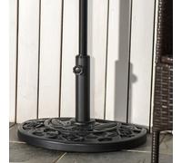 OUTSUNNY 9kg Half Round Parasol Base Heavy Duty Weighted Umbrella Holder Stand in Black Outsunny Black