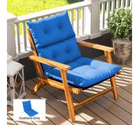 Outsunny Adirondack Chair Cushion Rocking Chair Cushion w/ Ties, Blue, Blue