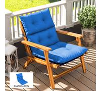 Outsunny Adirondack Chair Cushion Rocking Chair Cushion W/ Ties, Blue Blue