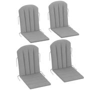 Outsunny Adirondack Chair Cushion Set of 4 Outdoor Chair Cushions with Ties 25D High-Density Foam High Back Patio Chair Cushions Fade Resistant fo