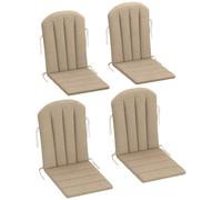 Outsunny Adirondack Chair Cushion Set of 4 Outdoor Chair Cushions with Ties 25D High-Density Foam High Back Patio Chair Cushions Fade Resistant fo