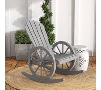 Outsunny Adirondack Rocking Chair Porch Poolside Garden Lounging Carbonized Wood - Grey - Fir Wood - 68W x 88D x 92H cm
