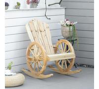 OUTSUNNY Adirondack Rocking Chair Porch Poolside Garden Lounging Natural Outsunny Natural