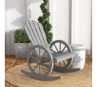 Outsunny Adirondack Rocking Chair Porch Poolside Garden Lounging Grey, Grey