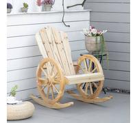 Outsunny Adirondack Rocking Chair Porch Poolside Garden Lounging Natural, Brown