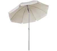 Outsunny Adjustable Beach Parasol: Elegant Cream Shade for Outdoor Relaxation, 2.2M Aosom UK