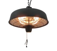 Outsunny Adjustable Infrared Halogen Ceiling Mounted Light Heater 1000/2500W In Black Black