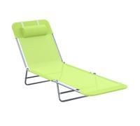 Outsunny Adjustable Sun Lounger: Reclining Garden Relaxer with Adjustable Back, Green