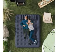 Outsunny Queen Inflatable Mattress w/ Hand Pump, Pillows, 203 x 152 x 22cm, Blue