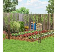 Outsunny Aluminium Alloy Movable Fence, Pet Safety Fence, Dark Brown, Brown