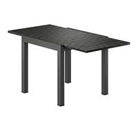 Outsunny Aluminium Extending Garden Table With Faux Wood Slatted Top, Black Black
