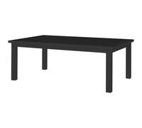 Outsunny Aluminium Outdoor Coffee Table Patio Table With Slat Top, Black Black