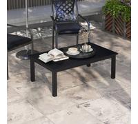 Outsunny Aluminium Outdoor Coffee Table Patio Table with Slat Top, Black