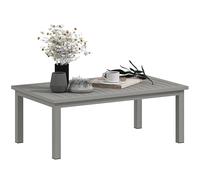 Outsunny Aluminium Outdoor Coffee Table, Rectangular Patio Side Table with Slat Tabletop for Indoor, Garden, Balcony, 100cm x 60 cm, Grey Grey