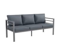 Outsunny Aluminium Three-Seater Garden Bench, with Cushions - Grey