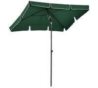 Outsunny Aluminous Rectangular Parasol: Tilting Patio Sunshade, 2M x 1.25M, Verdant Green