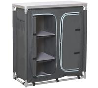Outsunny Outdoor Aluminum 3-shelf Camping Cupboard Kitchen Station Cook Table - 96cm x 49.5cm x 104cm