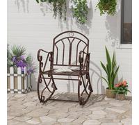 Outsunny Rocking Chair Outdoor Metal Vintage Style Garden Seat for Patio Bronze