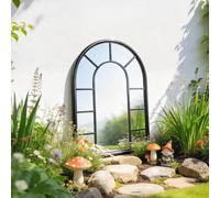 Outsunny Arched Mirror, Decorative Wall Mirrors, Black, Black