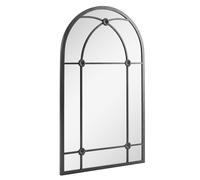 Outsunny Arched Mirror, Shatterproof Acrylic Windowpane Wall Mounted Mirror with Robust Metal Frame, 100 x 60 cm, Black