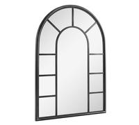 Outsunny Arched Mirror, Shatterproof Acrylic Windowpane Wall Mounted Mirror with Robust Metal Frame, 71 x 51 cm, Black