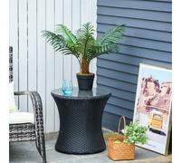 OUTSUNNY Artificial 60cm/2FT Palm Plant Realistic Fake Tree Potted Home Office in Green Outsunny Green