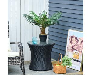 OUTSUNNY Artificial 60cm/2FT Palm Plant Realistic Fake Tree Potted Home Office in Green Outsunny Green