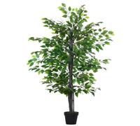 Outsunny 145Cm Artificial Banyan Plant Faux Decor Tree With Pot Indoor Outdoor, Green