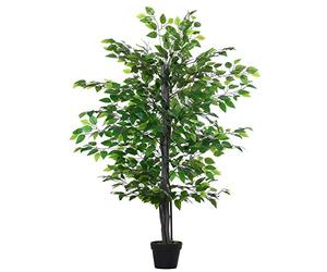 Outsunny Artificial Ficus Tree 145 cm Decorative Artificial Trees in Pot