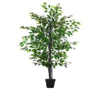 Outsunny Artificial Ficus Tree 145 cm Decorative Artificial Trees in Pot | Tall Faux Plant, House Home Office Decor, Housewarming Gift