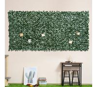 OUTSUNNY Artificial Leaf Hedge Panel Garden Fence Privacy Screen in Light Green Outsunny Light Green