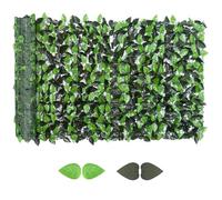 Outsunny Artificial Leaf Hedge Screen 3M x 1M Light Green and Dark Green