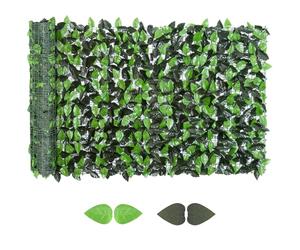 Outsunny Artificial Leaf Hedge Screen 3M x 1M Light Green and Dark Green
