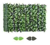 Outsunny Artificial Leaf Hedge Screen 3M x 1M Light Green and Dark Green