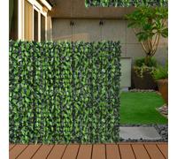 Outsunny Artificial Leaf Hedge Screen Privacy Fence Panel for Garden 3Mx1M