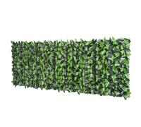 Outsunny Artificial Leaf Hedge Screen Privacy Fence Panel for Garden Outdoor Indoor Decor 3M x 1M Light Green and Dark Green Aosom UK