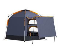 Outsunny Automatic Pop Up Camping Tent, Instant Setup 2-4 Man Tent with Mesh Windows, Waterproof & UV30+, Portable with Carry Bag for Fishing, Hiking, Backpacking, Orange Grey