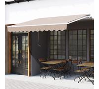 OUTSUNNY Awning Canopy Manual Retractable Porch Sun Shade Outdoor Shelter 3 x 2m in Beige Outsunny Beige