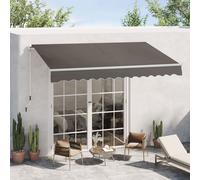 OUTSUNNY Awning Canopy Manual Retractable Porch Sun Shade Outdoor Shelter 3 x 2m in Grey Outsunny Grey