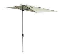 Outsunny Balcony Half Parasol Semi Round Umbrella Patio Crank Handle (2.3 m, Beige)- NO BASE INCLUDED - Beige - 230cm x 130cm x 245cm