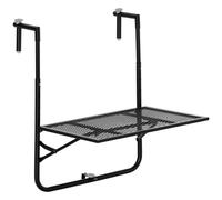 Outsunny Balcony Hanging Table Metal Wall Mount Desk Adjustable Folding Balcony Deck Table For Patio And Garden Black
