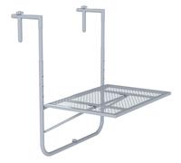 Outsunny Balcony Hanging Table Wall Mount Adjustable Folding Desk Patio Grey, Grey