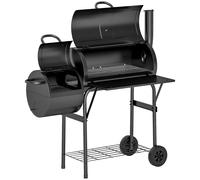 Outsunny Barbecue Grill Portable Outdoor Charcoal BBQ Grill with Offset Smoker 109 x 60 x 120 cm Black